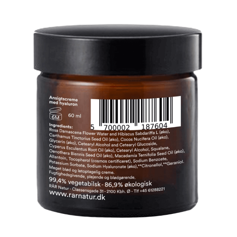 Ansigts Creme med Hyaluron - 60 ml - Lidt Sundere