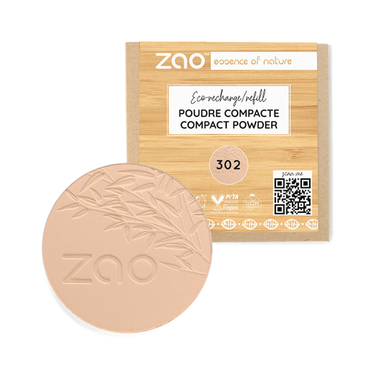 ZAO Økologisk Compact Powder 302 Beige Orange Refill