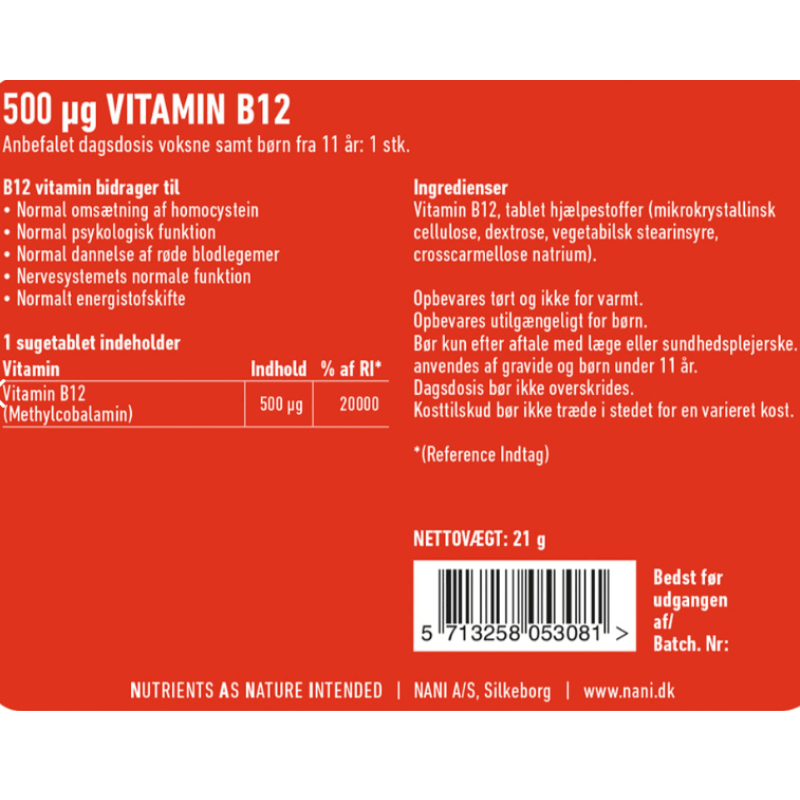 Nani Vitamin B12 Vegetabilsk